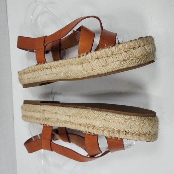 Madewell Malia Asymmetrical Espadrille women strappy Leather Sandals Size 8 - Picture 12 of 14
